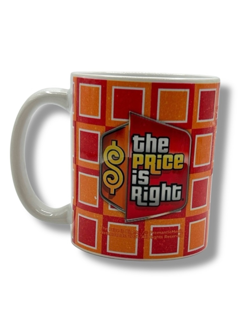 The Price is Right Mug Coffee Tea Cup Orange Red Game Show 80s 90s Novelty